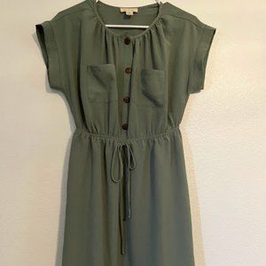 MONTEAU BUTTON FRONT GREEN DRESS